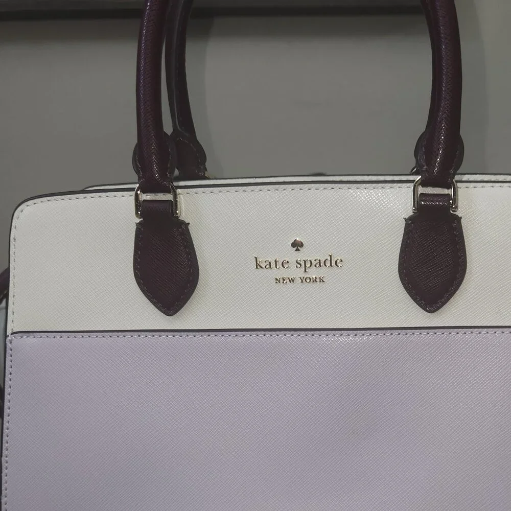 Kate Spade NWT Madison Colorblock Saffiano Leather Medium Satchel Lilac